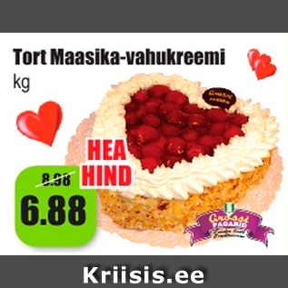 Allahindlus - Tort Maasika-vahukreemi kg