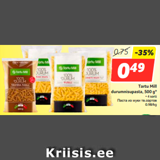 Allahindlus - Tartu Mill durumnisupasta, 500 g*