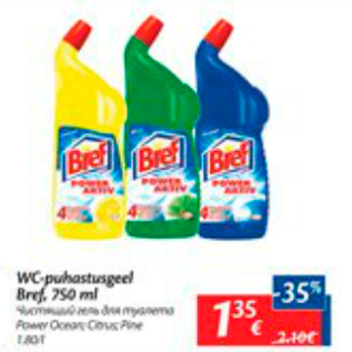 Allahindlus - WC-puhastusgeel Bref, 750 ml