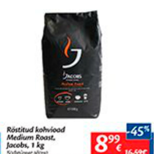 Allahindlus - Röstitud kohvioad Medium Roast Jacobs, 1 kg