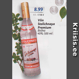 Allahindlus - Viin Stolichnaya Premium