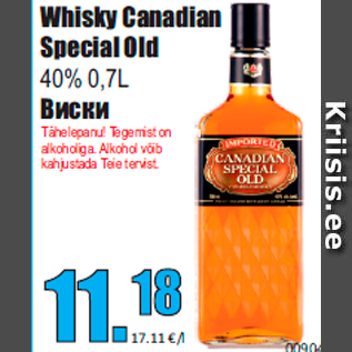 Allahindlus - Whisky Canadian Special Old