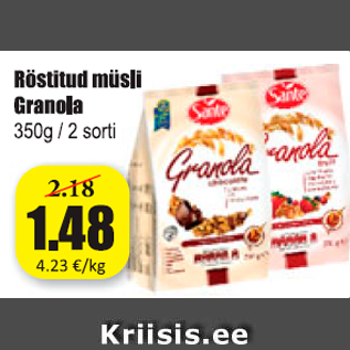 Allahindlus - Röstitud müsli Granola