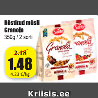 Allahindlus - Röstitud müsli Granola