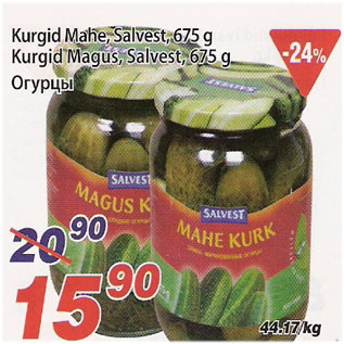 Allahindlus - Kurgid Mahe, Salvest, 675g Kurgid Magus, Salvest, 675g