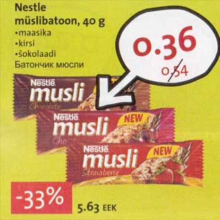 Allahindlus - Nestle müslibatoon