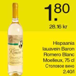 Allahindlus - Hispaania lauavein Baron Romero Blanc Moelleux