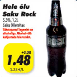 Allahindlus - Hele õlu Saku Rosk 5,3%, 1,2l