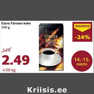 Allahindlus - Extra Fürsten kohv 500 g