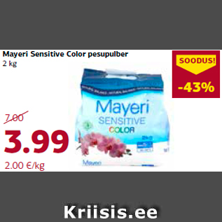 Allahindlus - Mayeri Sensitive Color pesupulber 2 kg