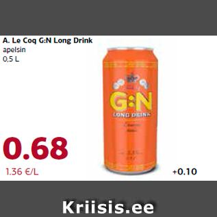 Allahindlus - A. Le Coq G:N Long Drink