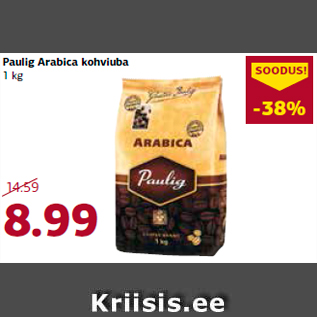 Allahindlus - Paulig Arabica kohviuba 1 kg