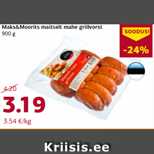 Allahindlus - Maks&Moorits maitselt mahe grillvorst 900 g