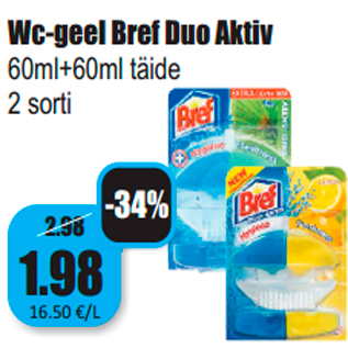 Allahindlus - Wc-geel Bref Duo Aktiv