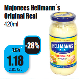 Allahindlus - Majonees Hellmann´s Original Real 420ml