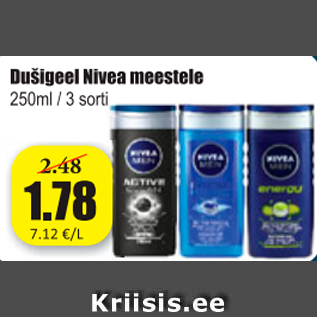 Allahindlus - Dušigeel Nivea meestele