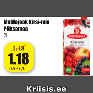 Allahindlus - Mahlajook Kirsi-mix Põltsamaa, 2 l