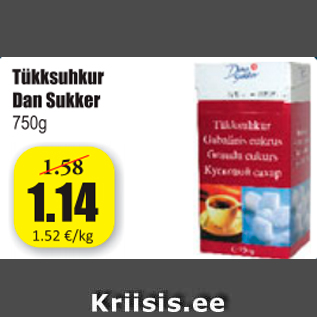 Allahindlus - Tükksuhkur Dan Sukker 750 ml