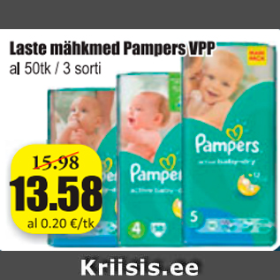 Allahindlus - Laste mähkmed Pampers VPP