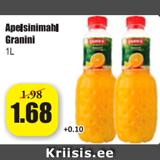 Allahindlus - Apelsinimahl Granini, 1 l