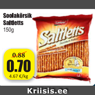 Allahindlus - Soolakõrsik Saltletts 150 g