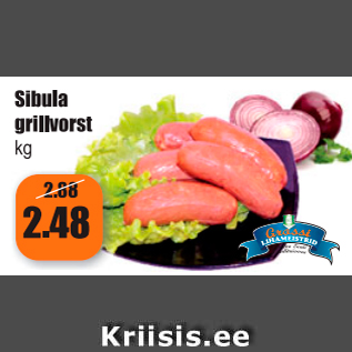 Allahindlus - Sibula grillvorst kg