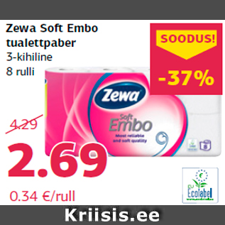 Allahindlus - Zewa Soft Embo tualettpaber