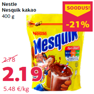 Allahindlus - Nestle Nesquik kakao 400 g