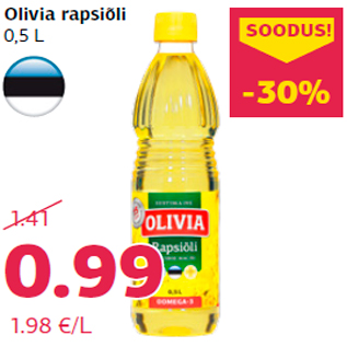 Allahindlus - Olivia rapsiõli 0,5 L