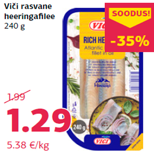 Allahindlus - Viči rasvane heeringafilee 240 g