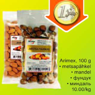 Allahindlus - Arimex, 100g *metsapähkel *mandel