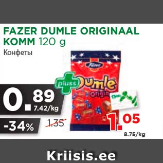 Allahindlus - FAZER DUMLE ORIGINAAL KOMM 120 g