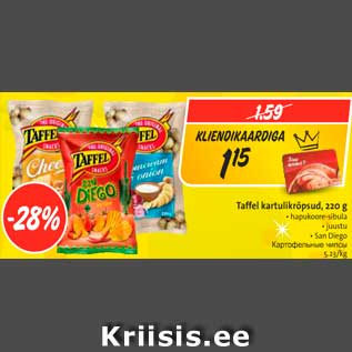 Allahindlus - Taffel kartulikrõpsud, 220 g