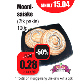 Allahindlus - Moonisaiake (2 tk pakis) 100 g