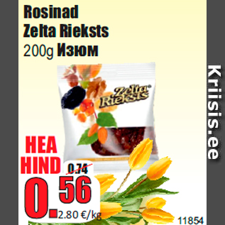 Allahindlus - Rosinad Zelta Rieksts 200g