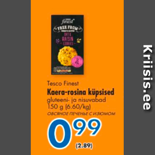 Allahindlus - Tesco Finest Kaera-rosina küpsised