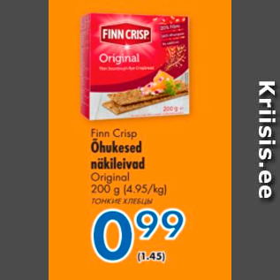 Allahindlus - Finn Crisp Õhukesed näkileivad