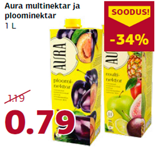 Allahindlus - Aura multinektar ja ploominektar 1 L