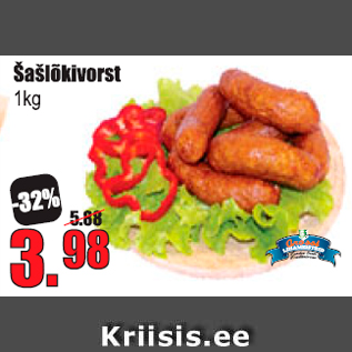 Allahindlus - Šašlõkivorst 1kg