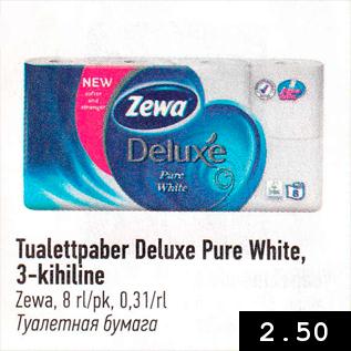 Allahindlus - Tualettpaber Deluxe Pure White, 3-kihiline