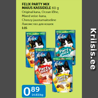 Allahindlus - FELIX PARTY MIX MAIUS KASSIDELE 60 G