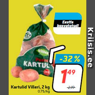 Allahindlus - Kartulid Villeri, 2 kg