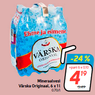 Allahindlus - Mineraalvesi Värska Originaal, 6 x 1 l