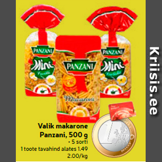 Allahindlus - Valik makarone Panzani, 500 g