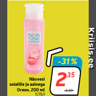 Allahindlus - Näovesi saialille ja aaloega Oreon, 200 ml