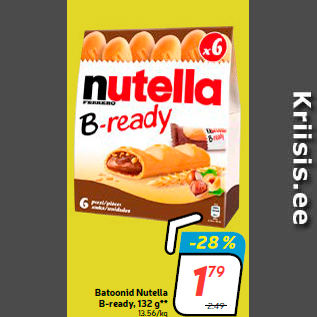 Allahindlus - Batoonid Nutella B-ready, 132 g**