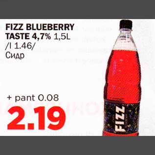 Allahindlus - FIZZ BLUEBERRY TASTE 4,7% 1,5L