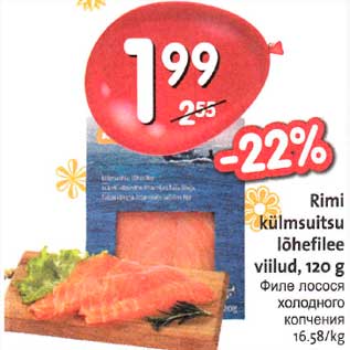 Allahindlus - Rimi külmsuitsu lõhefilee viilud, 120 g