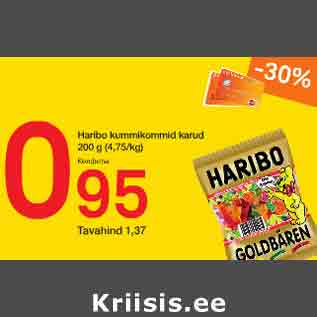 Allahindlus - Haribo kummikammid karud