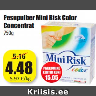 Allahindlus - Pesupulber Mini Risk Color Concentrat 750g